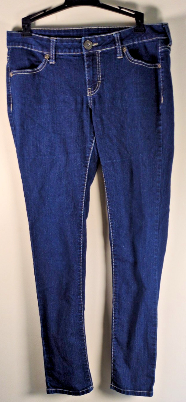 City Streets Skinny Jeans Juniors 11 33x29 Dark Wash Blue Denim Stretch Casual